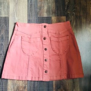 F21 Button-up Denim Skirt
